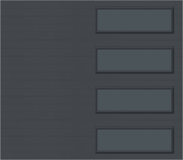 8x7 -  Tinted - Long Stockton With glass - Graphite 