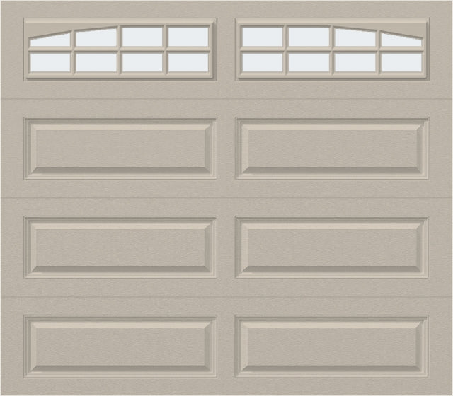 8x7 - Arched Stockbridge Long - Frosted With glass Long - Almond