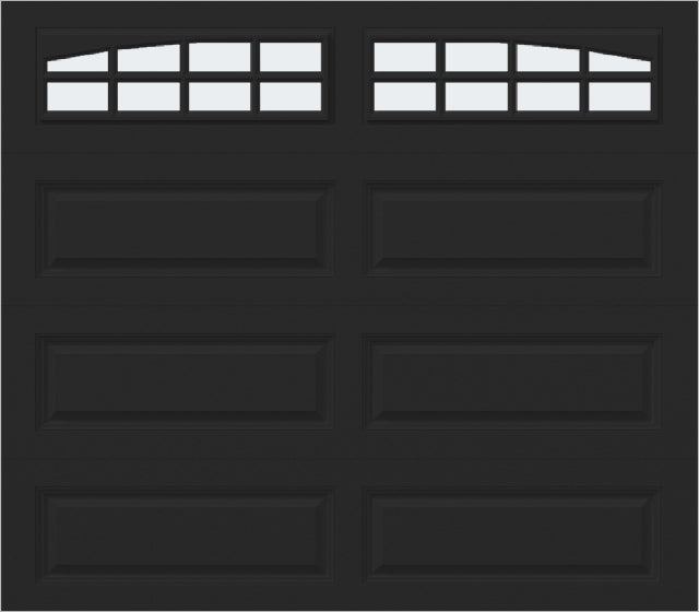 8x7 - Arched Stockbridge Long - Frosted With glass Long - Black