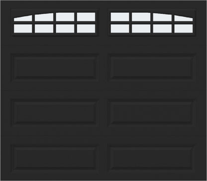 8x7 - Arched Stockbridge Long - Frosted With glass Long - Black