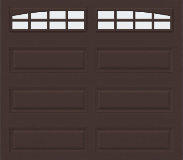 8x7 - Arched Stockbridge Long - Frosted With glass Long - Brown