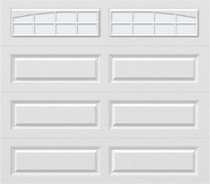 8x7 - Arched Stockbridge Long - Frosted With glass Long - White