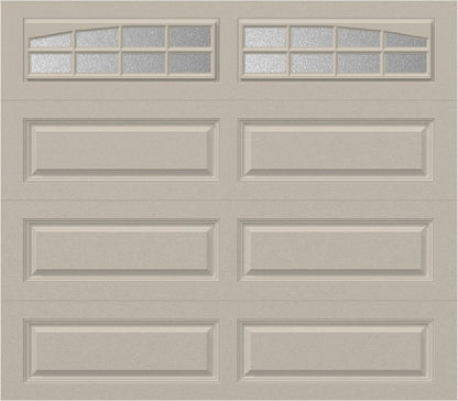 8x7 -  Arched Stockbridge Long - Obscure With glass Long - Almond