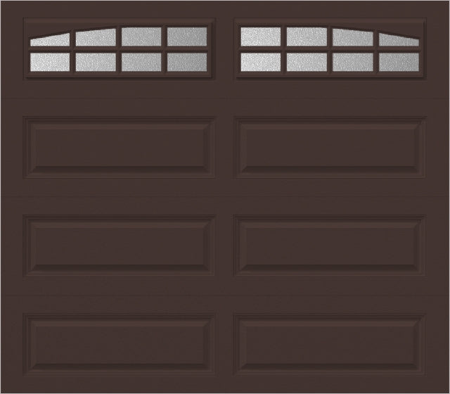 8x7 -  Arched Stockbridge Long - Obscure With glass Long - Brown