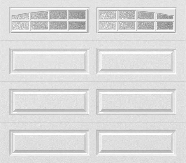 8x7 -  Arched Stockbridge Long - Obscure With glass Long - White