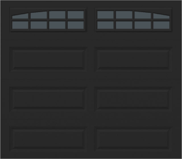 8x7 -  Arched Stockbridge Long - Tinted With glass Long - Black