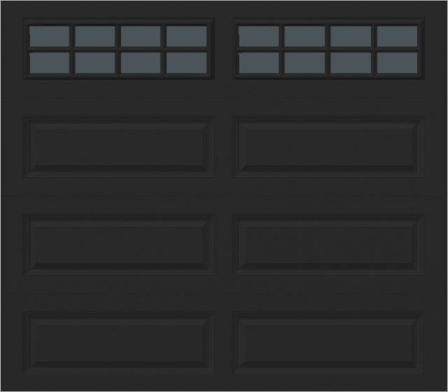 8x7 -  Tinted- Long Stockton With glass - Black