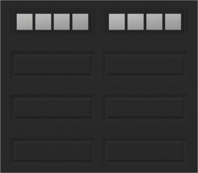 8x7 -  Straight Stockbridge Long - Clear  With glass Long - Black