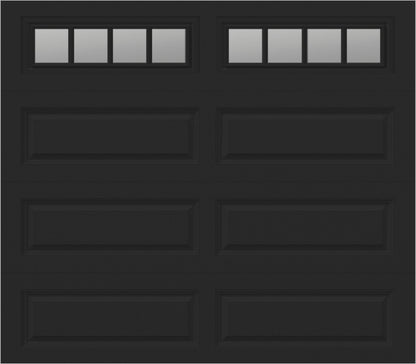 8x7 -  Straight Stockbridge Long - Clear  With glass Long - Black