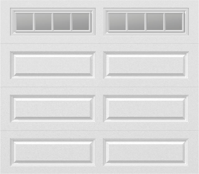 8x7 -  Arched Stockton Long - Clear  With glass Long - White