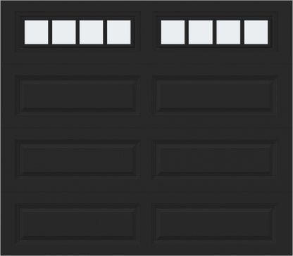 8x7 -  Arched Stockton Long - Frosted With glass Long - Black