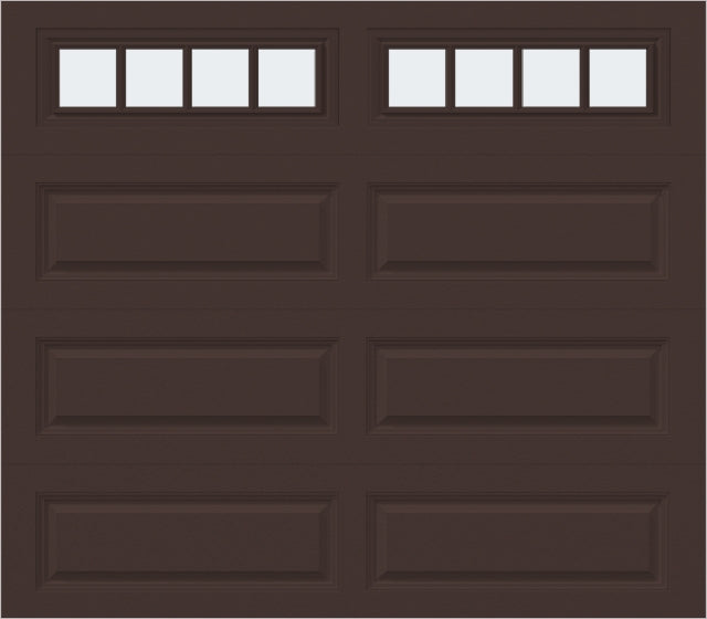 8x7 -  Straight Stockbridge Long - Frosted With glass Long - Brown