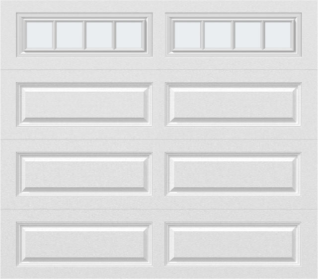 8x7 - Straight Stockbridge Long - Frosted With glass Long - White