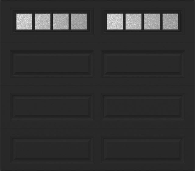 8x7 -  Straight Stockbridge Long - Obscure With glass Long - Black