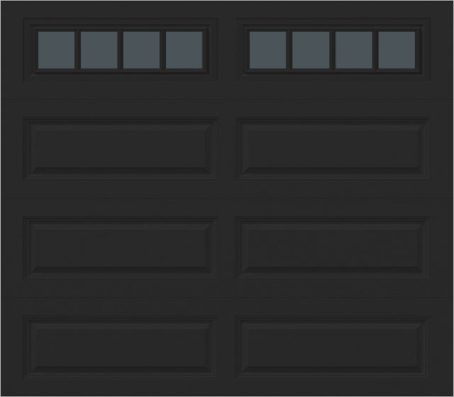 8x7 -  Straight Stockbridge Long - Tinted   With glass Long - Black
