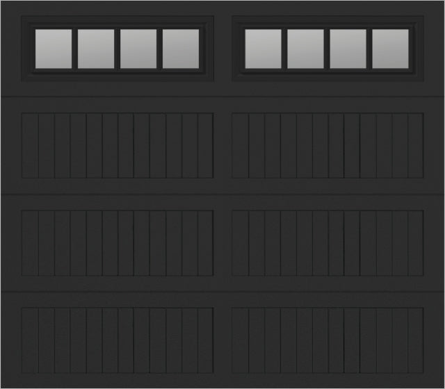 8x7 -  Straight Stockbridge Long - Clear  With glass Long - Black