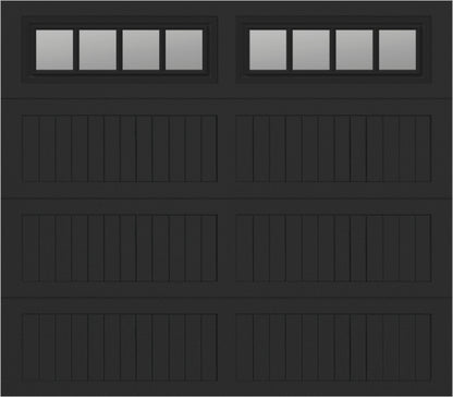 8x7 -  Straight Stockbridge Long - Clear  With glass Long - Black