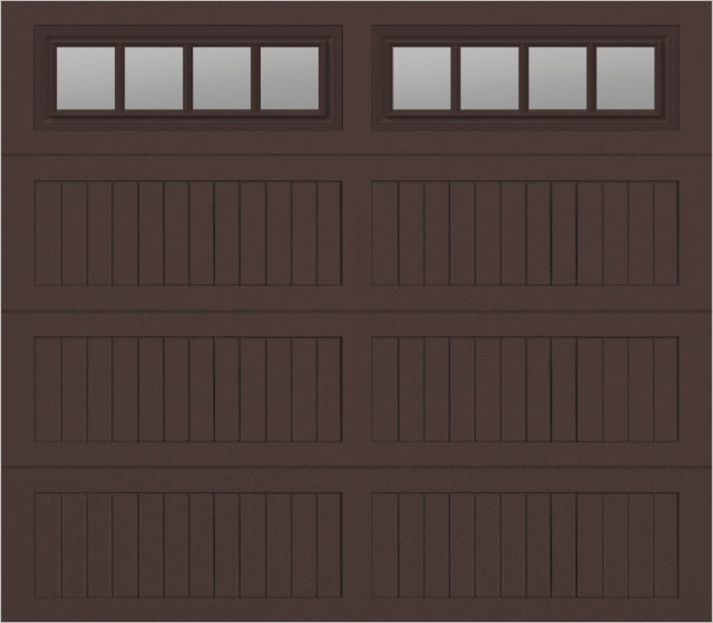 8x7 -  Straight Stockbridge Long - Clear  With glass Long - Brown