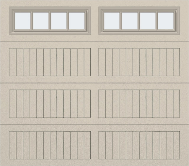 8x7 - Straight Stockbridge Long - Frosted With glass Long - Almond
