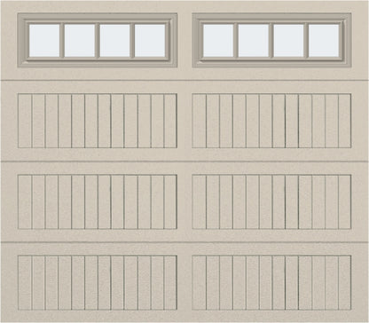 8x7 - Straight Stockbridge Long - Frosted With glass Long - Almond