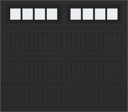8x7 -  Straight Stockbridge Long - Frosted With glass Long - Black