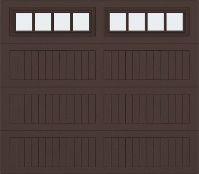 8x7 -  Straight Stockbridge Long - Frosted With glass Long - Brown