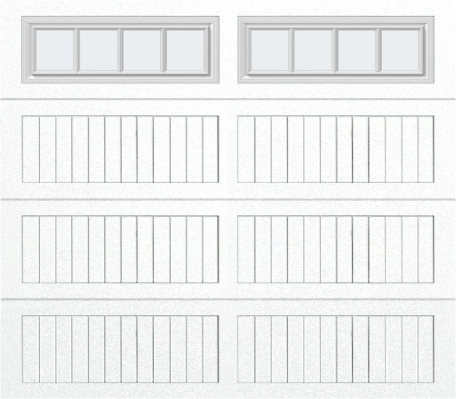 8x7 - Straight Stockbridge Long - Frosted With glass Long - White