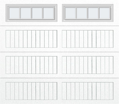 8x7 - Straight Stockbridge Long - Frosted With glass Long - White
