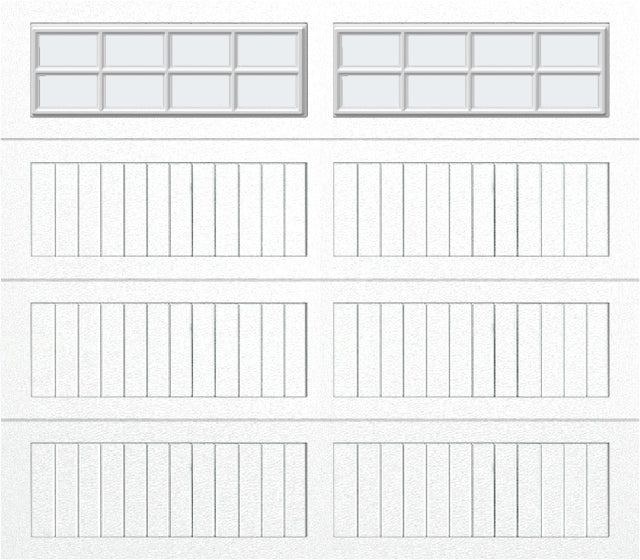 8x7 - Frosted -  Long -Stockton With glass Long - White
