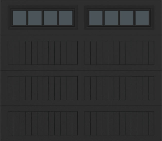 8x7 -  Straight Stockbridge Long - Tinted   With glass Long - Black