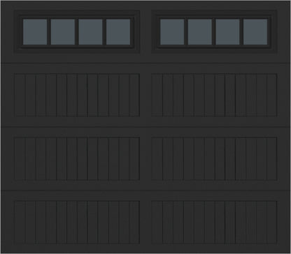 8x7 -  Straight Stockbridge Long - Tinted   With glass Long - Black