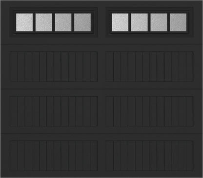 8x7 -  Straight Stockbridge Long - Obscure With glass Long - Black