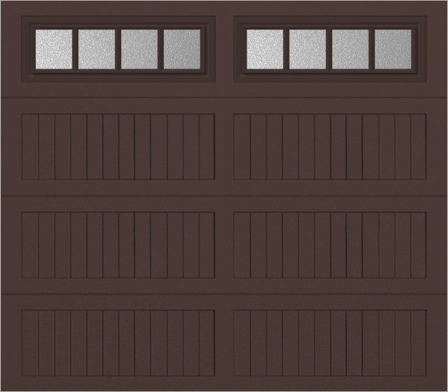 8x7 -  Straight Stockbridge Long - Obscure With glass Long - Brown