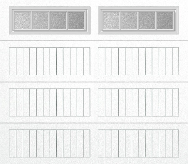 8x7 -  Straight Stockbridge Long - Obscure With glass Long - White