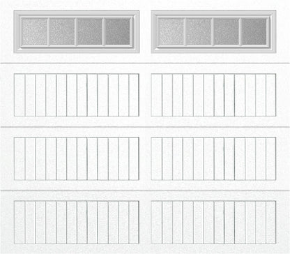 8x7 -  Straight Stockbridge Long - Obscure With glass Long - White