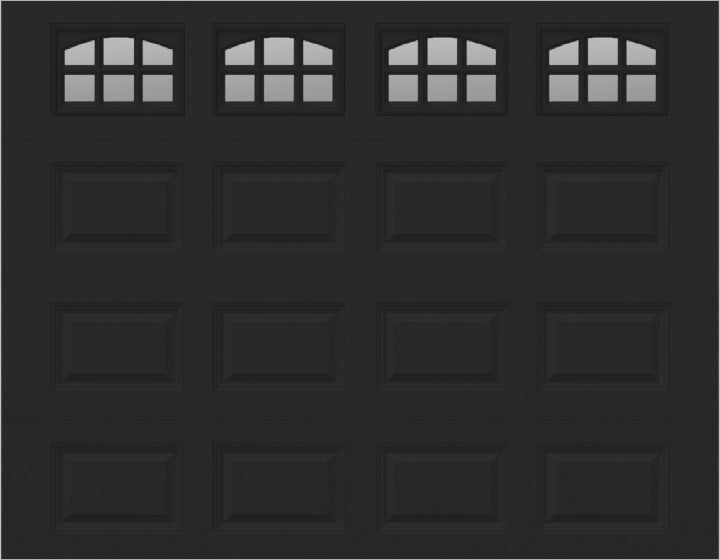 9x7 -  Cascade Short - Clear  With glass - Black