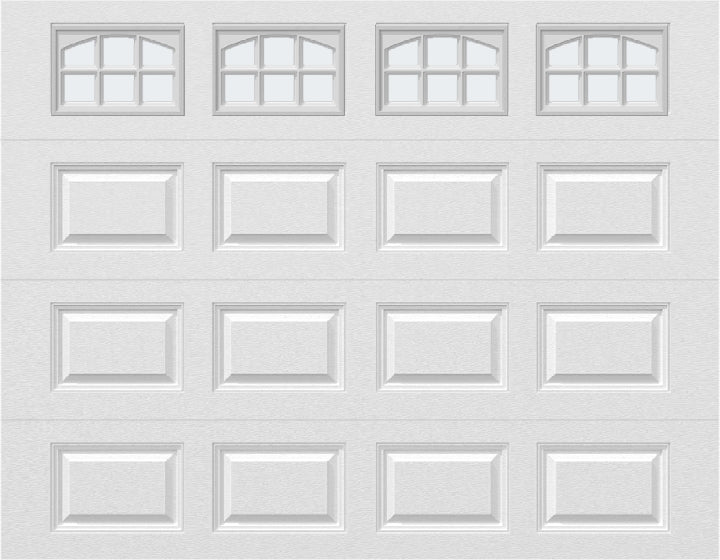 9x7 -  Cascade Short - Frosted  With glass - White.