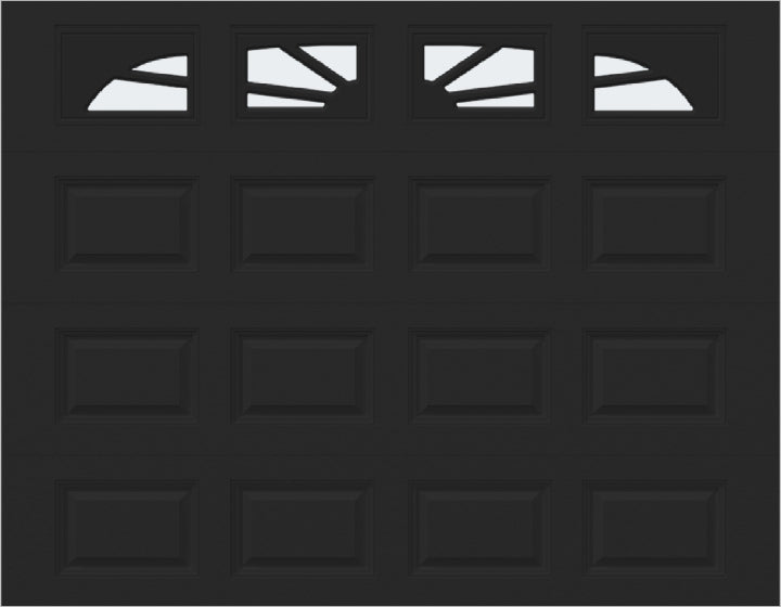 9x7 -  Sunburst - Frosted -   With glass Long - Black