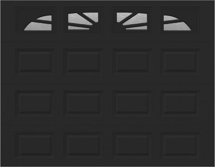 9x7 - Sunburst - Obscure - With glass Long - Black