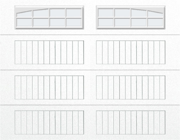9x7 -  Arched Stockton Long - Frosted With glass Long - White