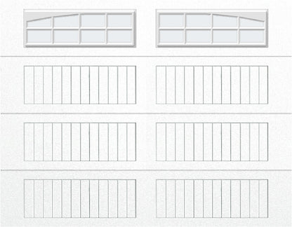 9x7 -  Arched Stockton Long - Frosted With glass Long - White