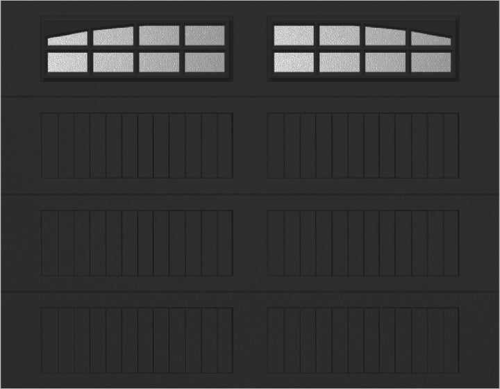 9x7 -  Arched Stockton Long - ObscureWith glass Long - Black