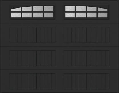 9x7 -  Arched Stockton Long - ObscureWith glass Long - Black