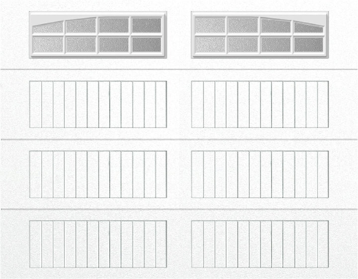9x7 -  Arched Stockton Long - Obscure With glass Long - White
