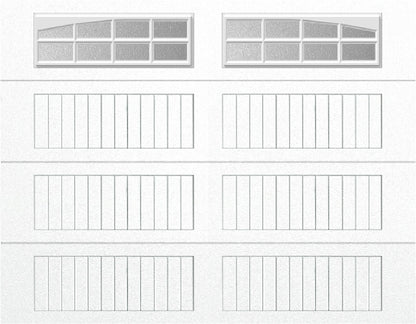 9x7 -  Arched Stockton Long - Obscure With glass Long - White