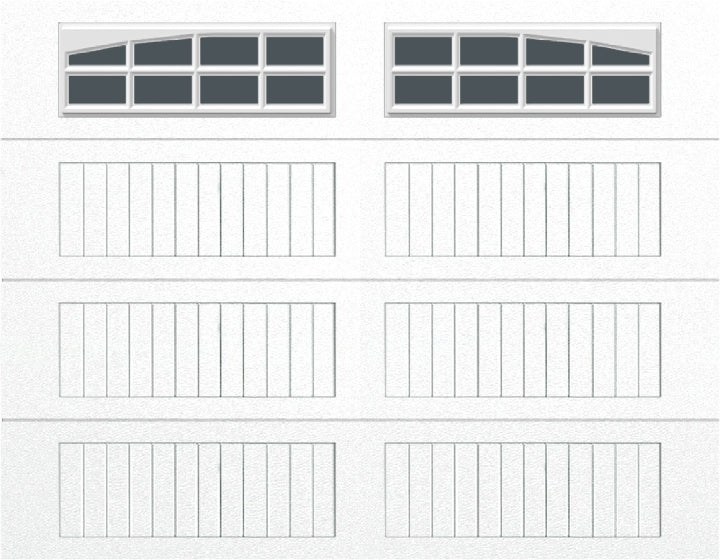 9x7 -  Arched Stockton Long - Obscure With glass Long - White