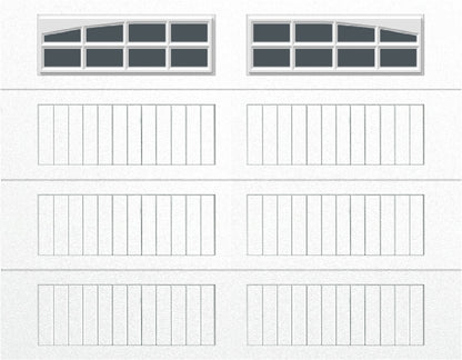 9x7 -  Arched Stockton Long - Obscure With glass Long - White