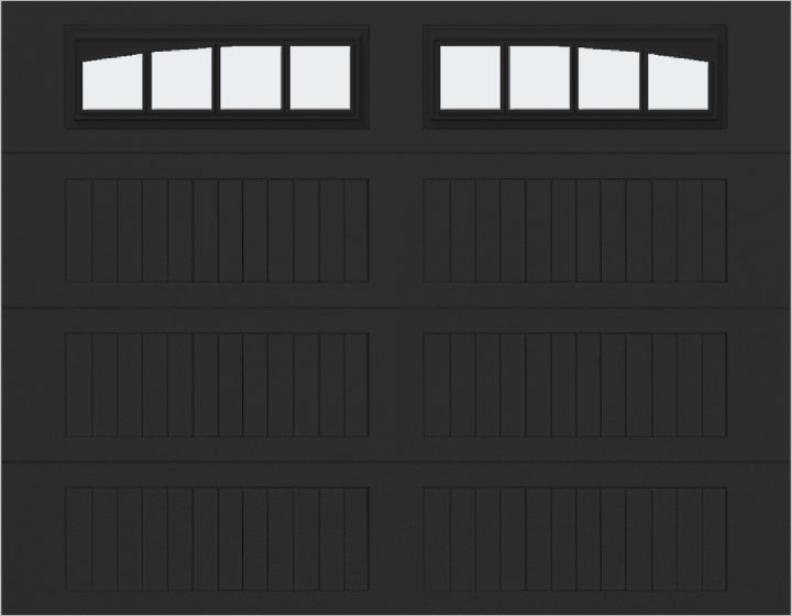 9x7 - Arched Stockbridge Long - Frosted With glass Long - Black