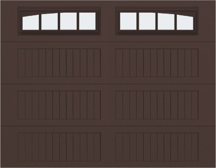 9x7 - Arched Stockbridge Long - Frosted With glass Long - Brown