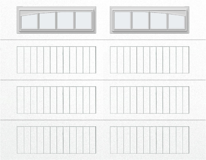 9x7 - Arched Stockbridge Long - Frosted With glass Long - White